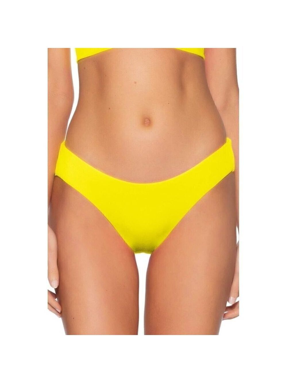 Becca "adela" color code yellow bikini bottoms womens sz Medium BNWOT hipster